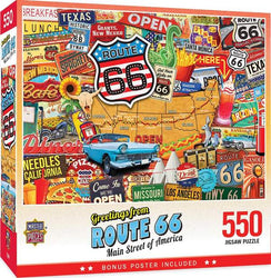 Puzzle Masterpieces:  550 Piece Greetings From - Route 66