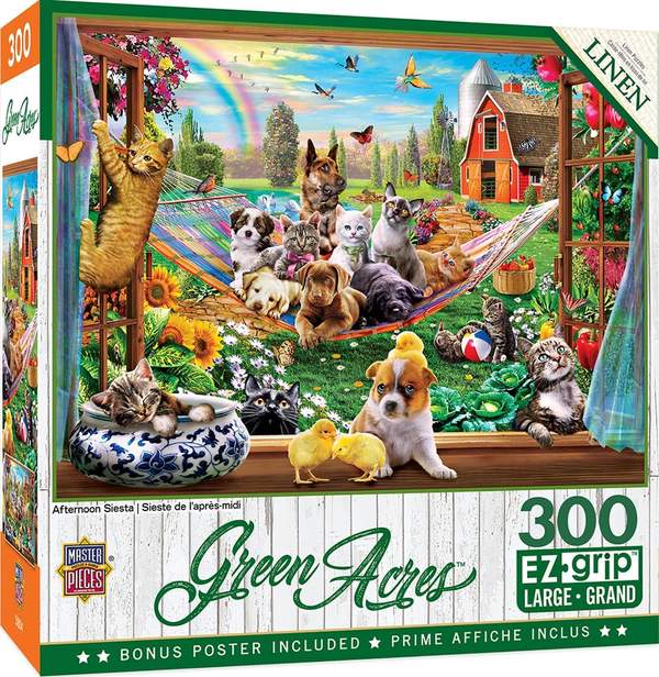 Puzzle Masterpieces:  300 piece EzGrip Green Acres - Afternoon Siesta