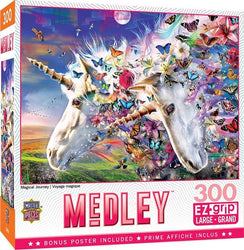 Puzzle Masterpieces:  300 piece EzGrip Medley - Unicorns & Butterflies