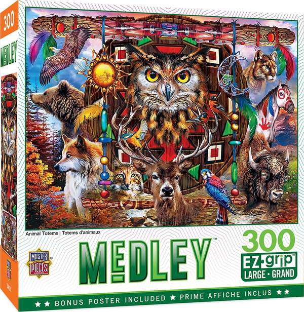 Puzzle Masterpieces:  300 piece EzGrip Medley - Animal Totems