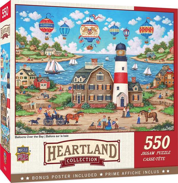 Puzzle Masterpieces:  550 Piece Heartland Collection - Balloons Over the Bay