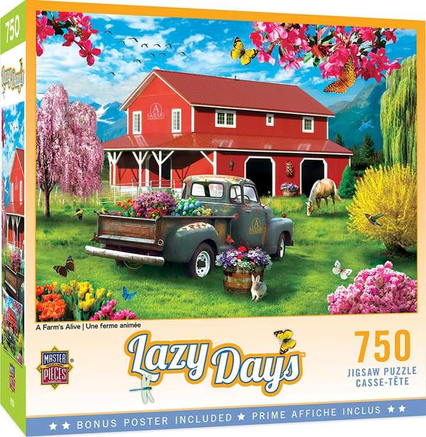 Puzzle Masterpieces:  750 Piece Lazy Days - A Farm's Alive