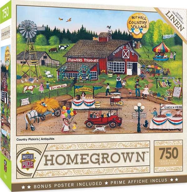 Puzzle Masterpieces:  750 Piece Homegrown - Country Pickens