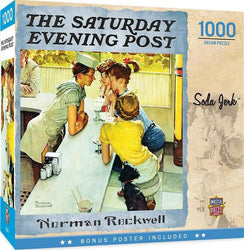 Puzzle Masterpieces: 1000 piece Saturday Evening Post Norman Rockwell Soda Jerk
