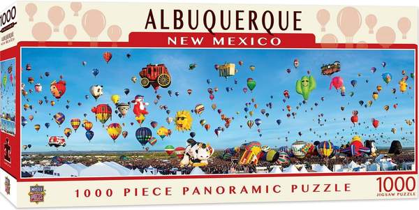 Puzzle Masterpieces: 1000 Piece Panoramic American Vistas - Albuquerque Balloons