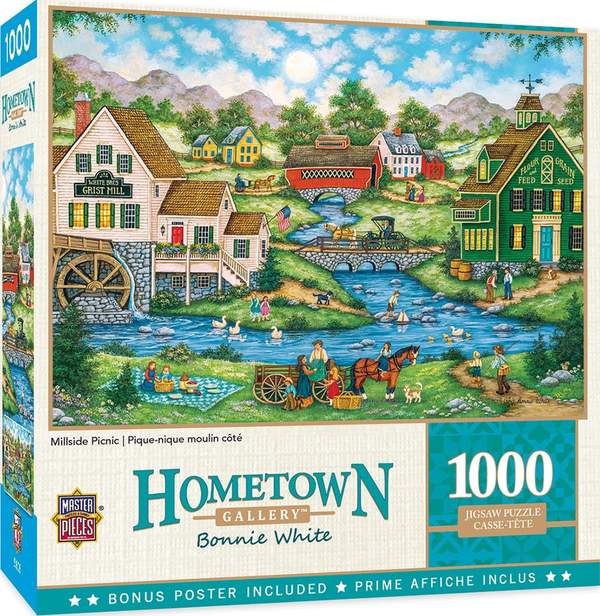 Puzzle Masterpieces: 1000 Piece Hometown Gallery - Millside Picnic