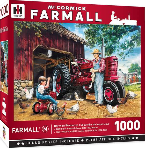Puzzle Masterpieces: 1000 Piece Farmall Case IH - Barnyard Memories