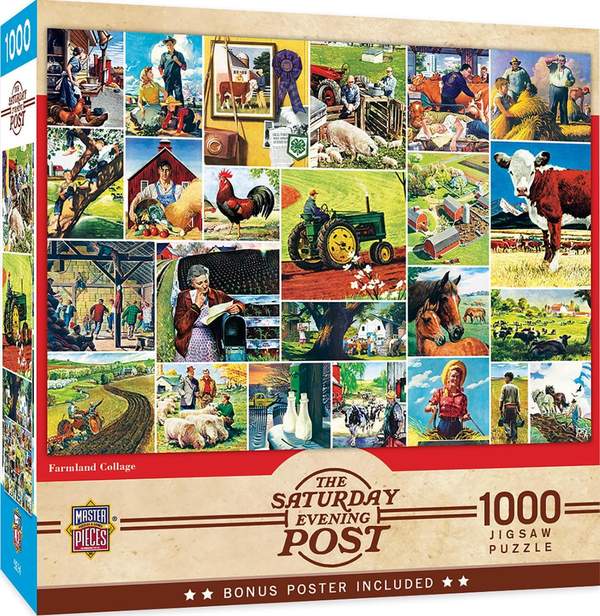 Puzzle Masterpieces: 1000 Piece Saturday Evening Post - Farmland Collage