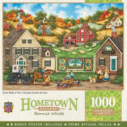 Puzzle Masterpieces: 1000 Piece Hometown Gallery - Great Balls of Yarn