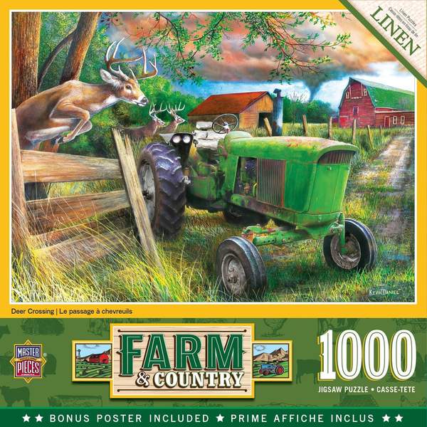 Puzzle Masterpieces: 1000 Piece Farm & Country - Deer Crossing