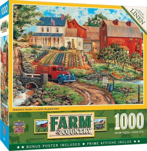 Puzzle Masterpieces: 1000 Piece Farm & Country - Grandma's Garden