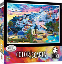 Puzzle Masterpieces: 1000 Piece Colorscapes - Santorini Sky