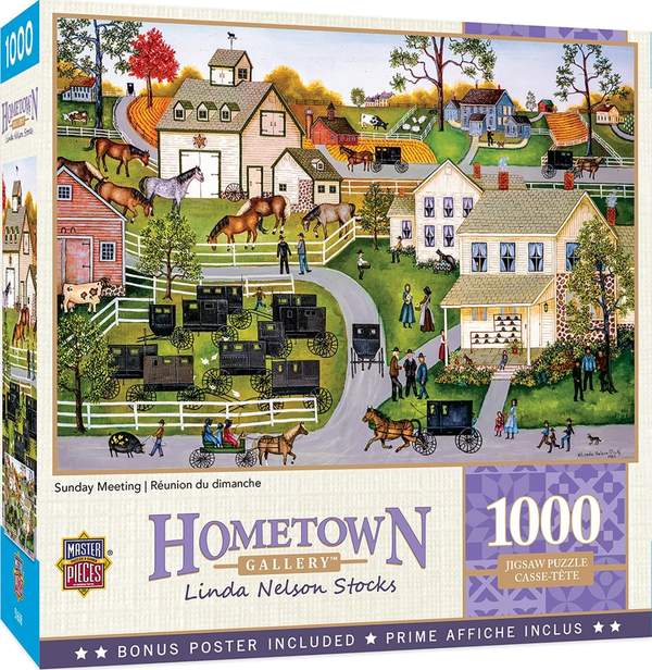 Puzzle Masterpieces: 1000 Piece Hometown Gallery - Sunday Meeting