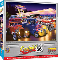 Puzzle Masterpieces: 1000 Piece Cruisin‘ Rt66 - Friday Night Hot Rod's