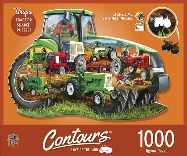 Puzzle Masterpieces: 1000 Piece Shaped Countours - Tractor