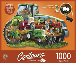 Puzzle Masterpieces: 1000 Piece Shaped Countours - Tractor