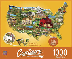 Puzzle Masterpieces: 1000 Piece Shaped Contours - America the Beautiful