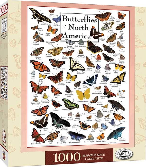 Puzzle Masterpieces: 1000 Piece Field Guide - Butterflies of North America