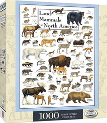 Puzzle Masterpieces: 1000 Piece Field Guide - Land Mammals of North America