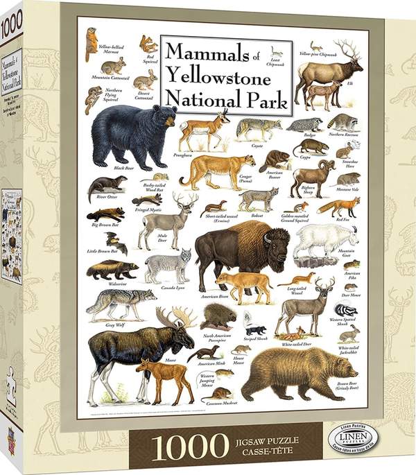 Puzzle Masterpieces: 1000 Piece Field Guide - Mammals of Yellowstone National Park