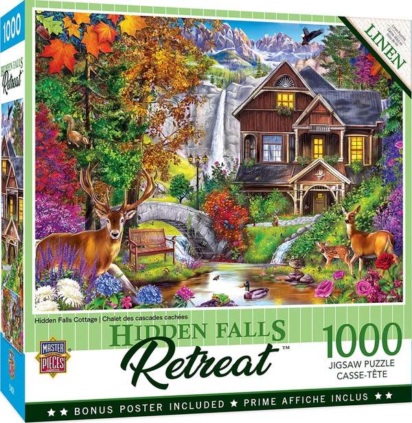 Puzzle Masterpieces: 1000 Piece Retreat - Hidden Falls Retreat