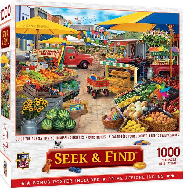 Puzzle Masterpieces: 1000 Piece Seek & Find - Market Square
