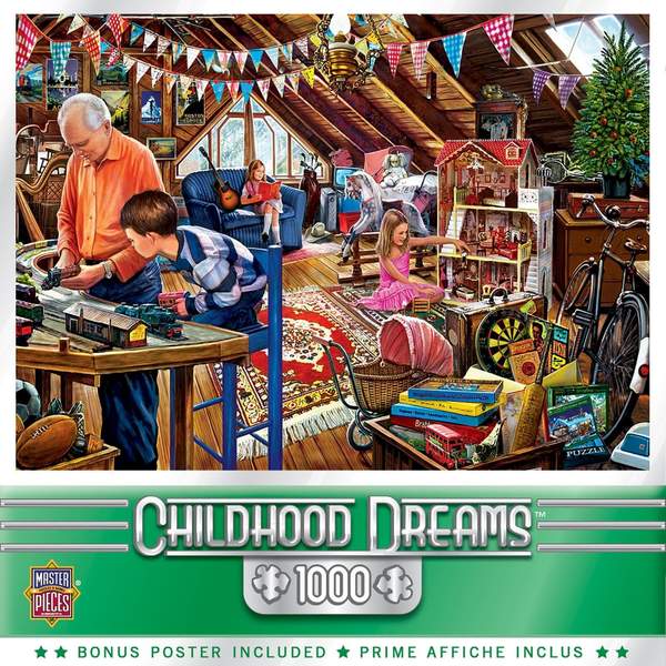 Puzzle Masterpieces: 1000 Piece Childhood Dreams - Playtime in the Attic