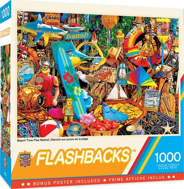 Puzzle Masterpieces: 1000 Piece Flashbacks - Beach Time Flea Market
