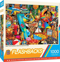 Puzzle Masterpieces: 1000 Piece Flashbacks - Beach Time Flea Market