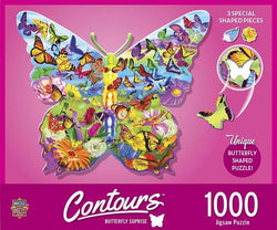 Puzzle Masterpieces: 1000 Piece Shaped Countours - Butterfly Surprise