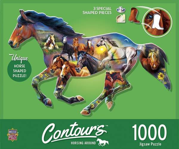 Puzzle Masterpieces: 1000 Piece Shaped Countours - Wild Horse