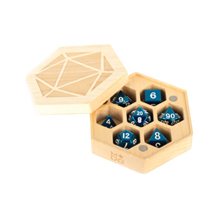Dice Case Metallic Dice Co: Wood Hex Chest