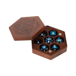 Dice Case Metallic Dice Co: Wood Hex Chest
