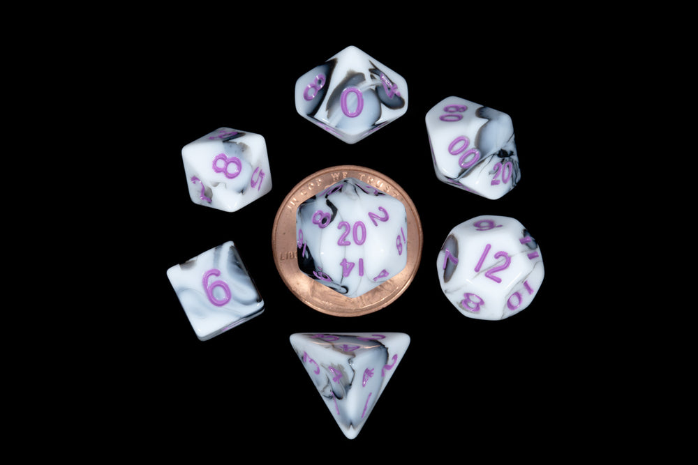 Dice Metallic Dice Co: Poly 7 Set Mini Marble