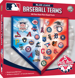 Puzzle Masterpieces:  500 Piece Shaped MLB Team Logos - Homeplate Shaped