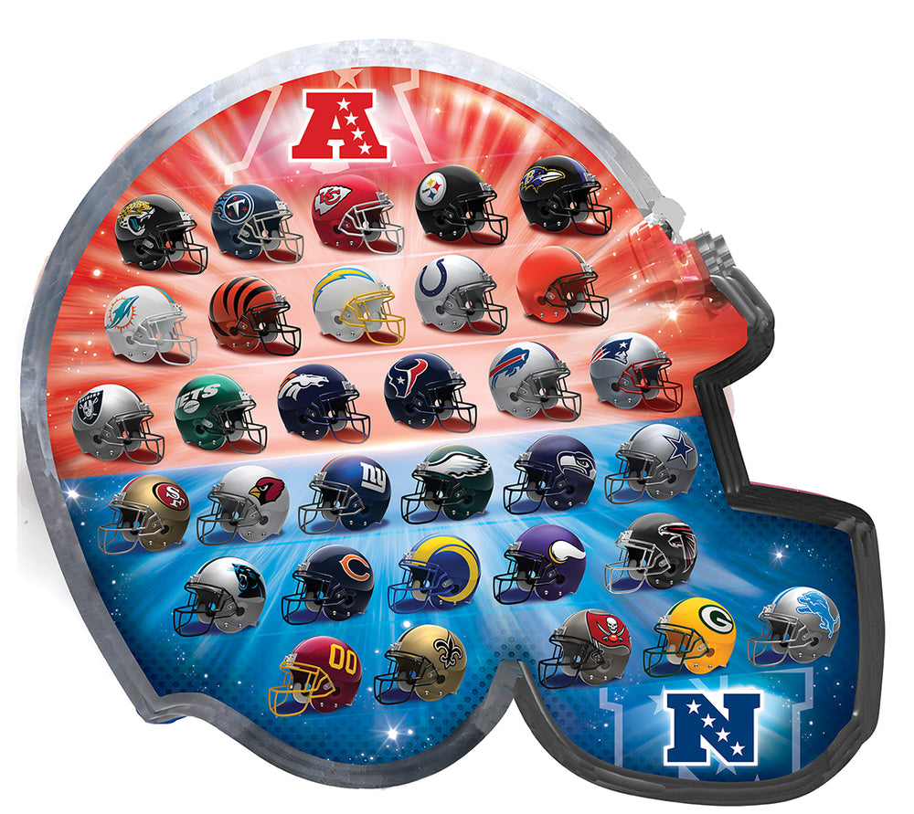 Puzzle Masterpieces:  500 Piece Shaped NFL Team Logos - Helmet Shaped