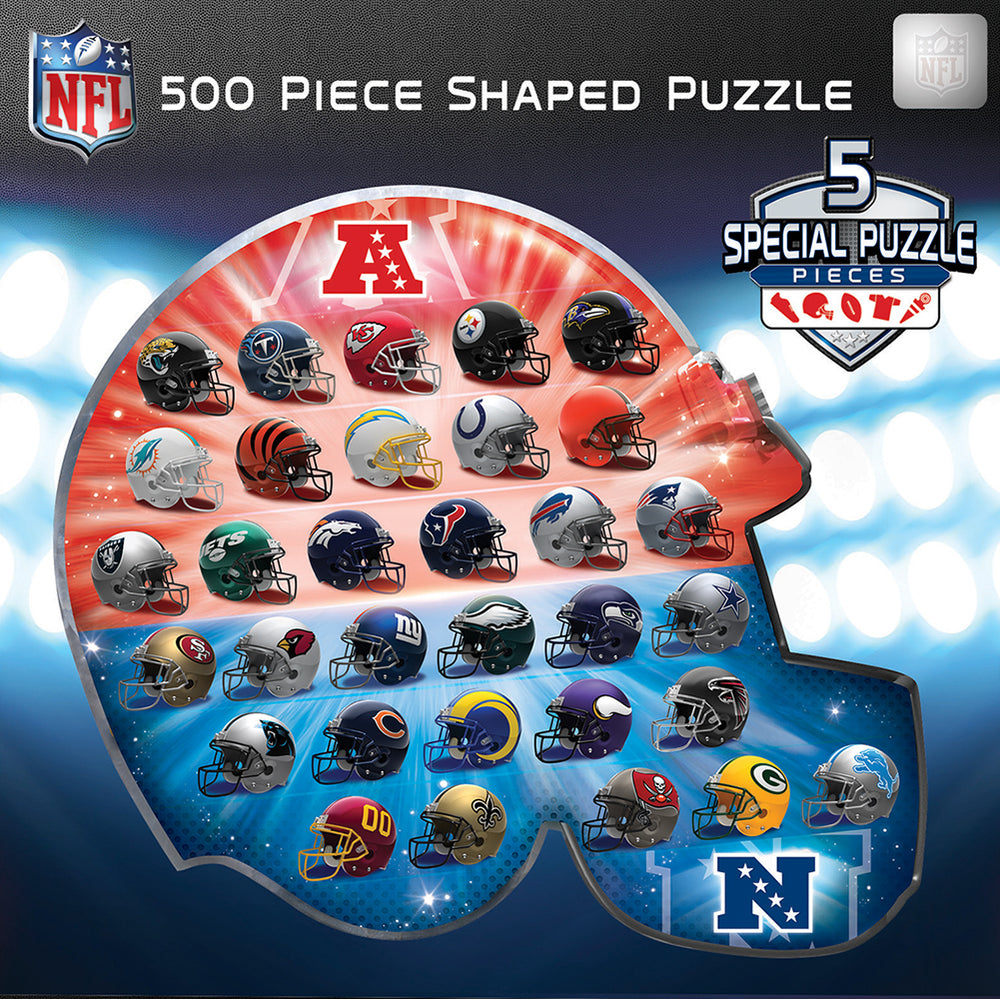 Puzzle Masterpieces:  500 Piece Shaped NFL Team Logos - Helmet Shaped