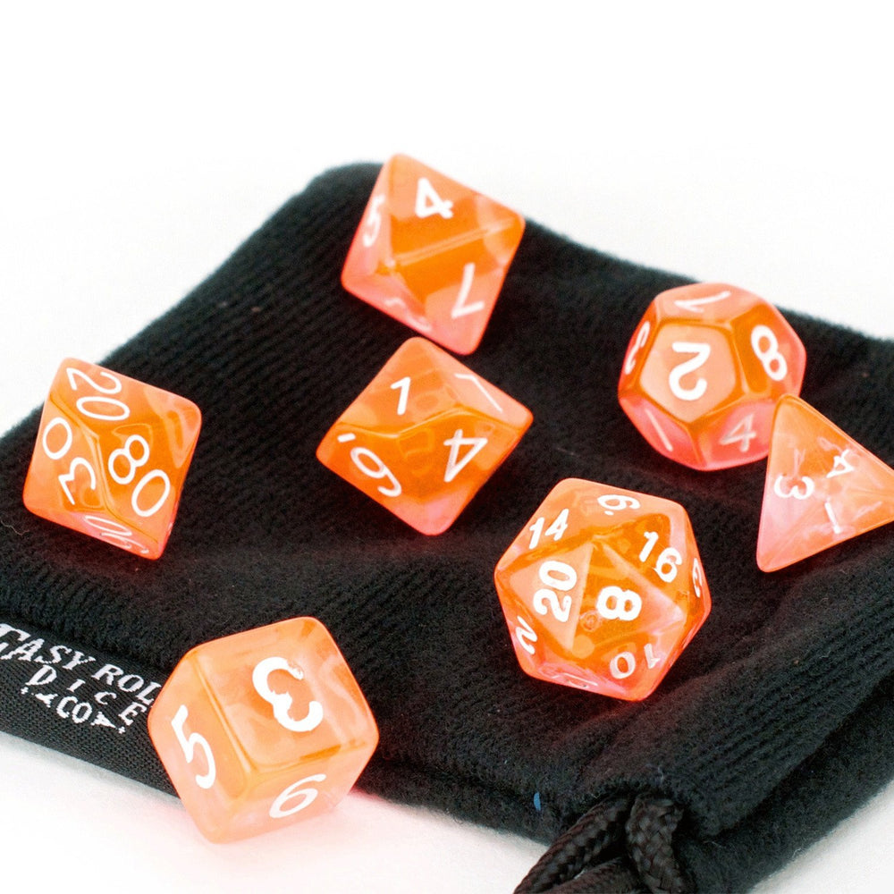 Dice Easy Roller: Poly 7 Set Translucent w/Bag