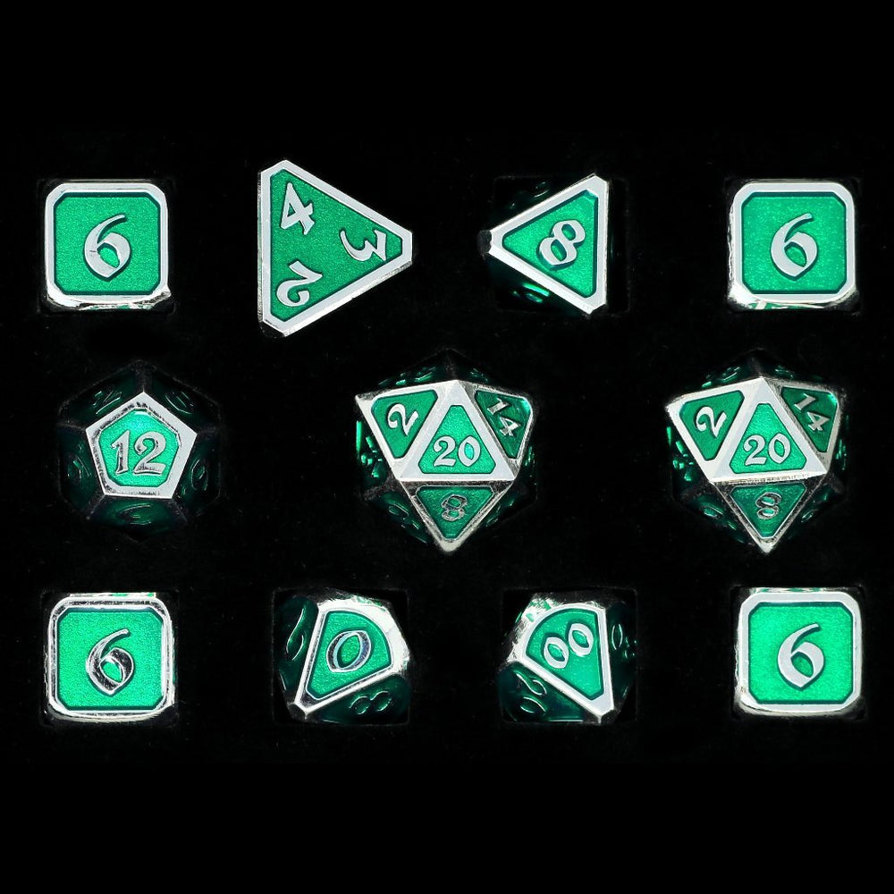 Dice DieHard Dice: Poly 11 Set Metal Mythica Platinum