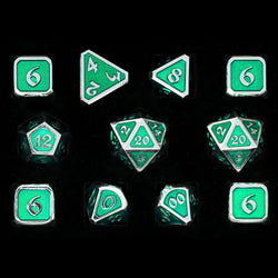 Dice DieHard Dice: Poly 11 Set Metal Mythica Platinum