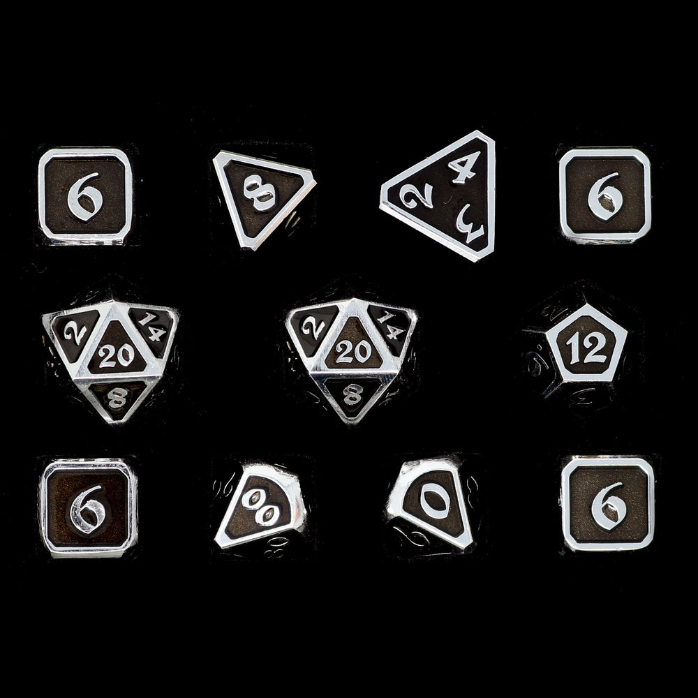 Dice DieHard Dice: Poly 11 Set Metal Mythica Platinum