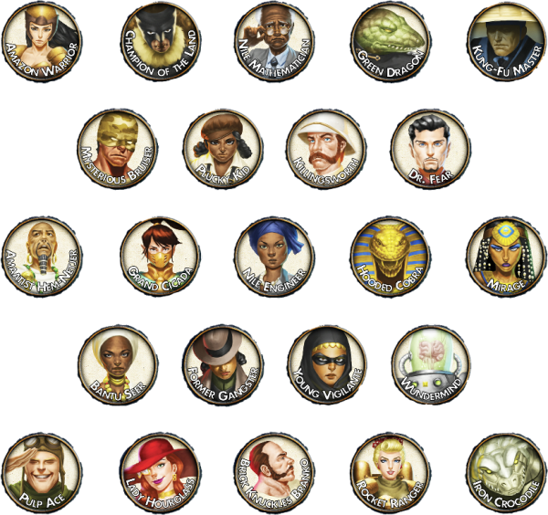 TORG Nile Empire: Token - Pulp Heros & Villains