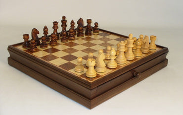 Chess Set 15in Wood Chest with 3in Chessmen