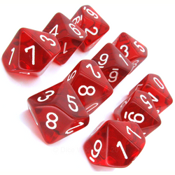 Dice Chessex: D10 Translucent Set of 10