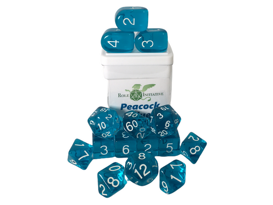 Dice Role 4 Initiative: Poly 7 Set Translucent w/ Arch'd D4
