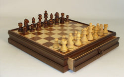 Chess Set 15in Wood Chest with 3in Chessmen