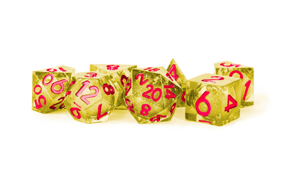 Dice Metallic Dice Co: Poly 7 Set Elixir - Sharp Edge Liquid Core
