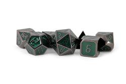 Dice Metallic Dice Co: Poly 7 Set Metal Enamel - Digital Numbers