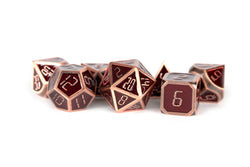 Dice Metallic Dice Co: Poly 7 Set Metal Enamel - Digital Numbers