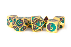 Dice Metallic Dice Co: Poly 7 Set Metal Enamel - Digital Numbers